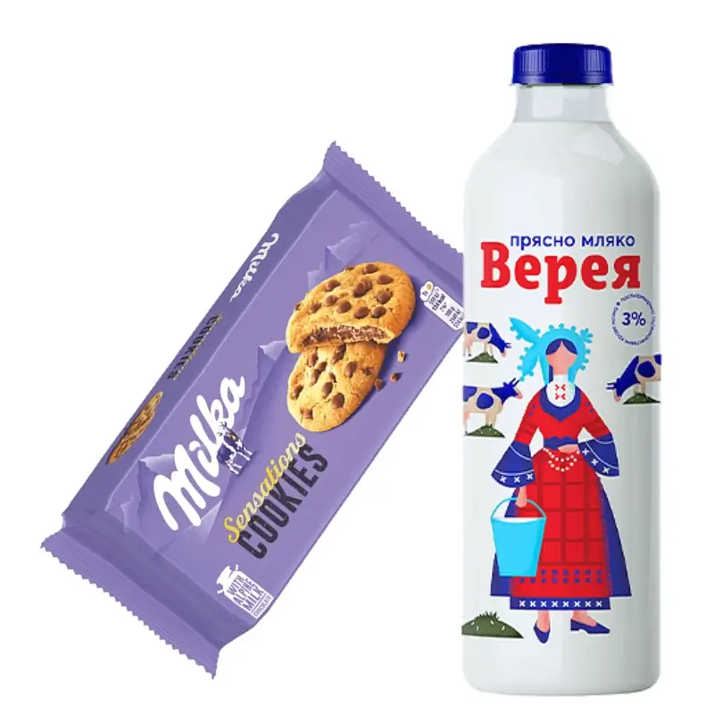 Бисквитки Milka + Прясно ляко Верея